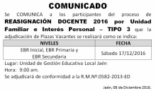 Comunicado y Plazas Vacantes